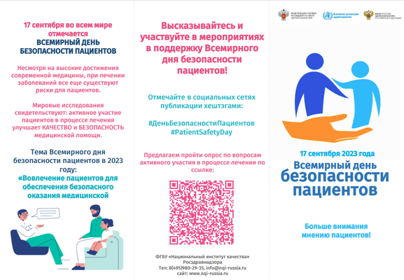 17 сентября 2023 года Всемирный день безопасности пациентов